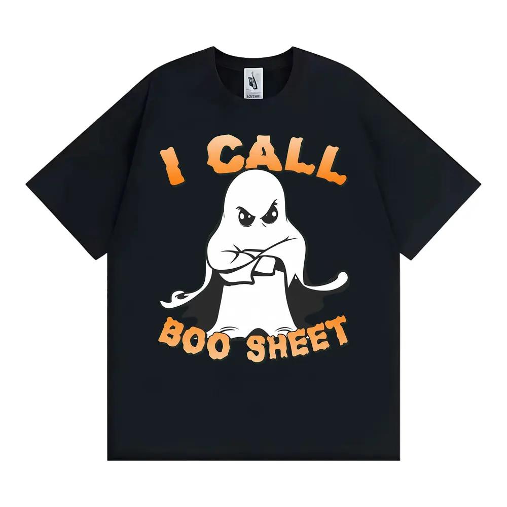 I Call Boo Sheet Ghost Funny Halloween Graphic Tshirts Unisex Women Fashion Vintage Short Sleeve Tshirt Summer Streetwear T Shirt