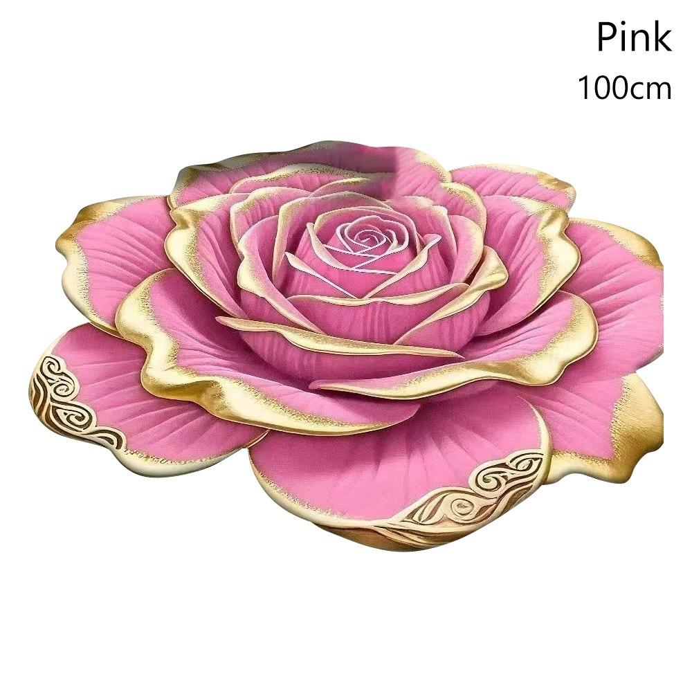 Non-slip Rose Floor Mat Special-shaped Bathroom Floor Mat  for Living Room Tea Table Bedside