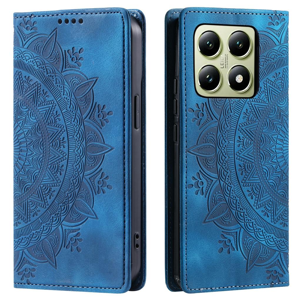 Style-010 For Xiaomi 14T Phone Case Imprinted Leather Cover Magnetic Auto Closing