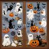 87 PCS Halloween Window Clings Ghost Decals Decor, Vintage Ghost Evil Pumpkin Bat Black Cat Reble Window Stickers for Halloween Party Supplies Home