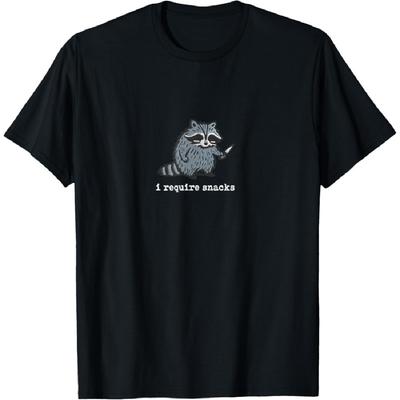 Lustiger Waschbär Ich brauche Snacks für Männer Frauen T-Shirt