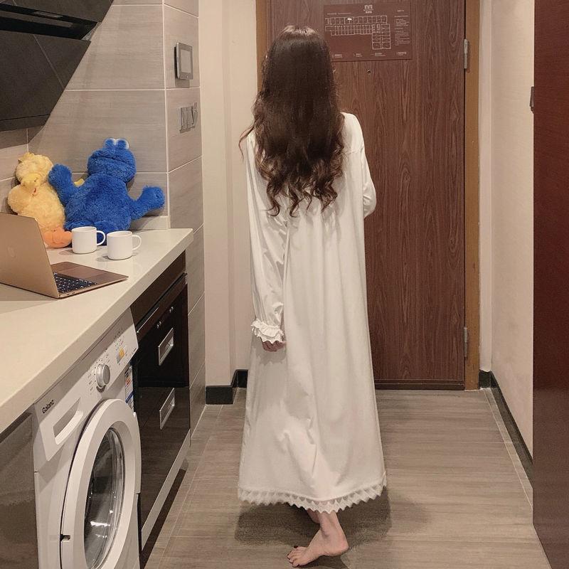 Camicie da notte da donna per il tempo libero Solid Sweet 3XL Camicie da notte Solid Chic in pizzo stile principessa Bella morbida per la casa Nighty White