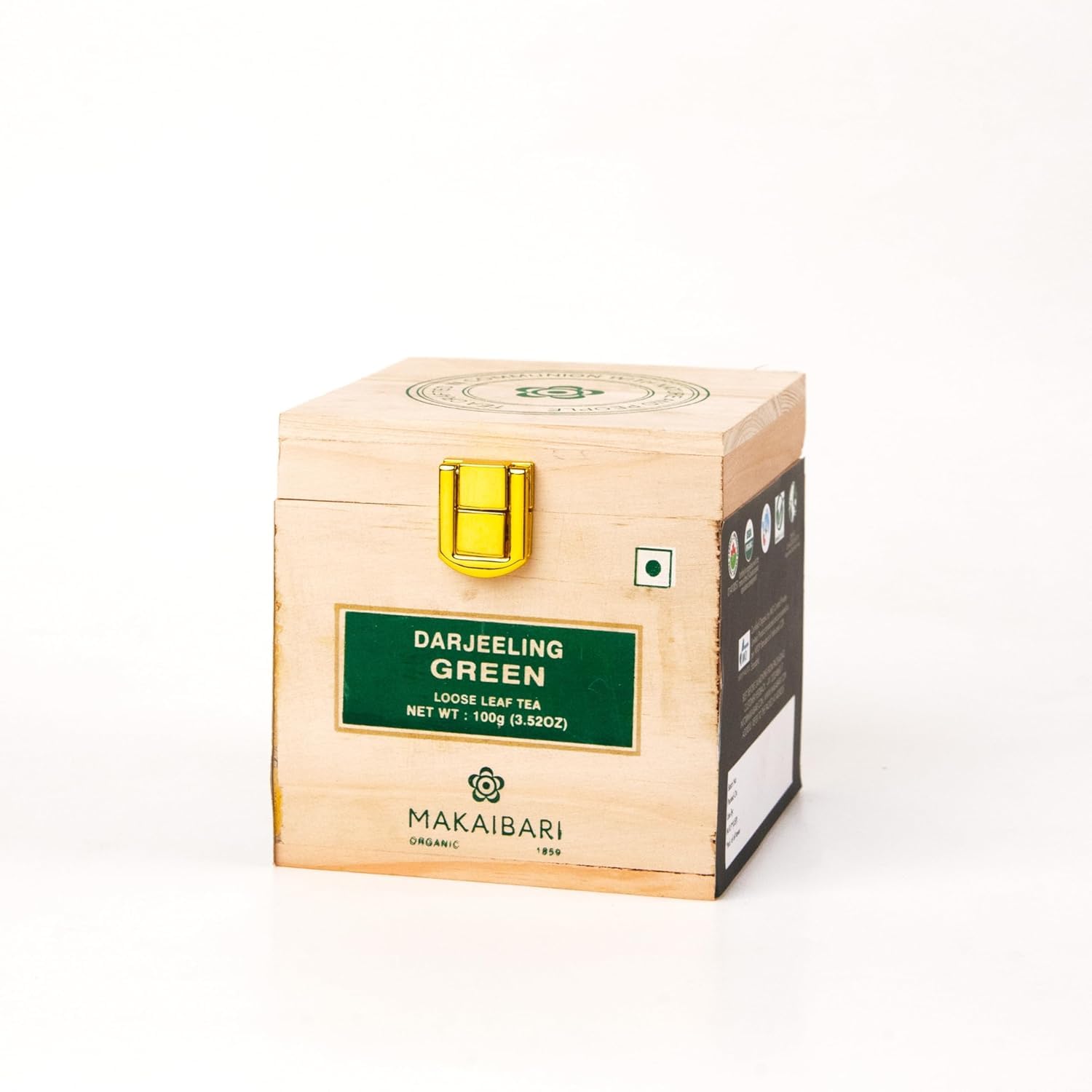 

Makaibari Darjeeling Green Tea 100gm Chestlets Box USDA Organic Premium Loose Leaf Antioxidant Rich Immunity Booster Tea