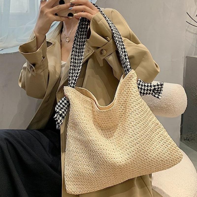 Boho Braided Spring/Summer Braided Tote Beach Resort Shoulder Underarm Bag