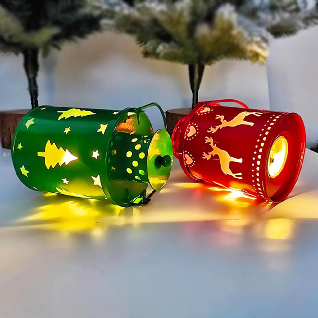 Christmas Tabletop Lanterns Vintage Outdoor Candle Decor with LED Lights Perfect Addition to Your Holiday Decor