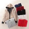 Dames Plus Size Hoodie met Rits, Herfst Winter Effen Kleur Fleece gevoerd Dikke Warme Hoodie Jas Voor Studenten