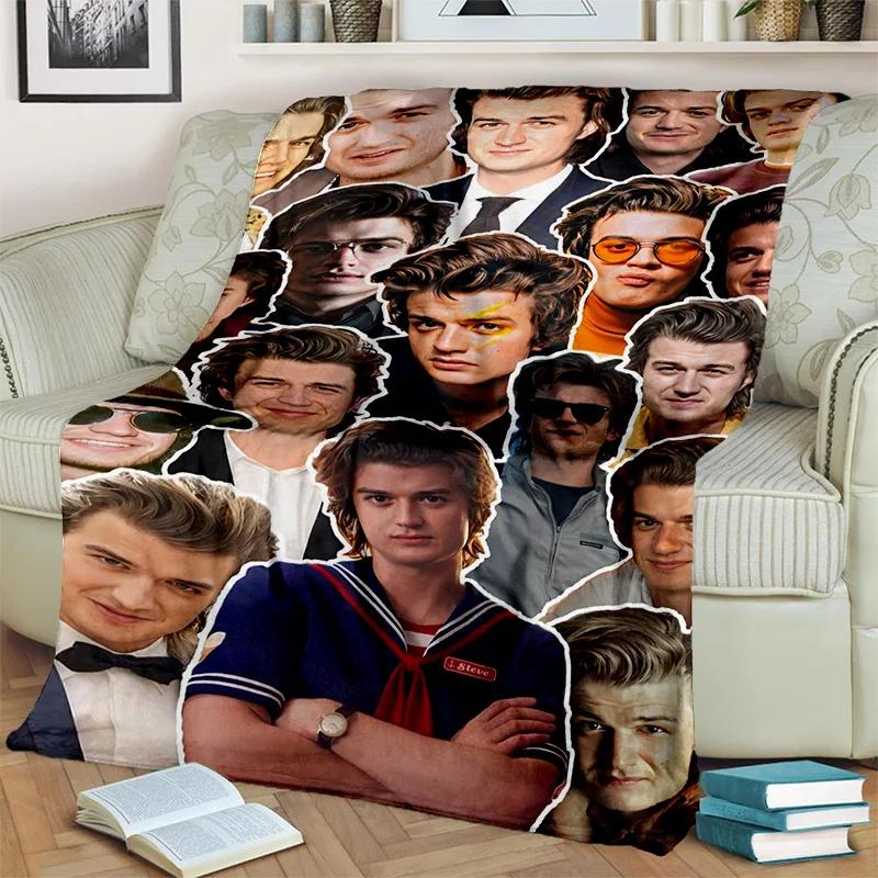Joe Keery Actor 3D Printing HD Blanket,Soft Throw Blanket for Home Bedroom Bed Sofa Picnic Travel Office Rest Cover Blanket Kids