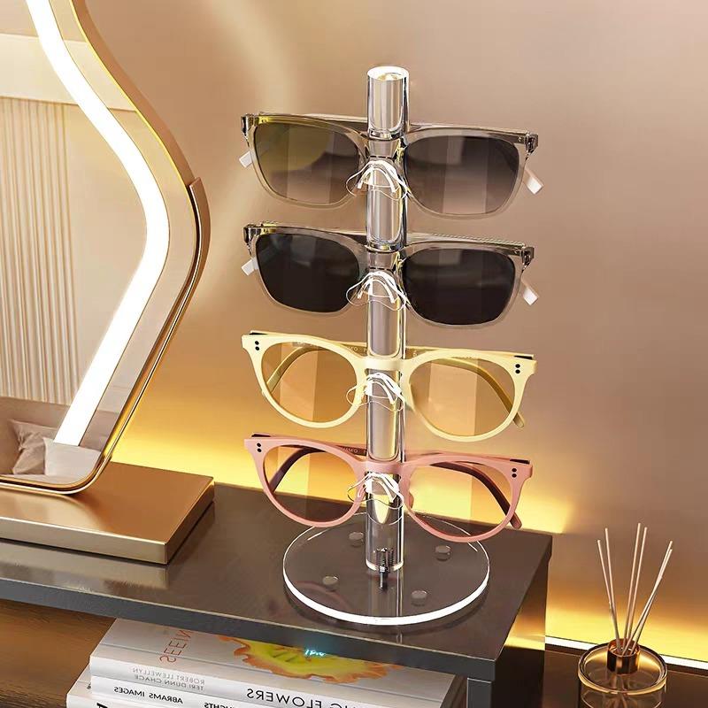 Acrylic Sunglasses Organizer Stand Vertical Eyewear Display Rack Space-Saving Home Desk Store Glasses Holder