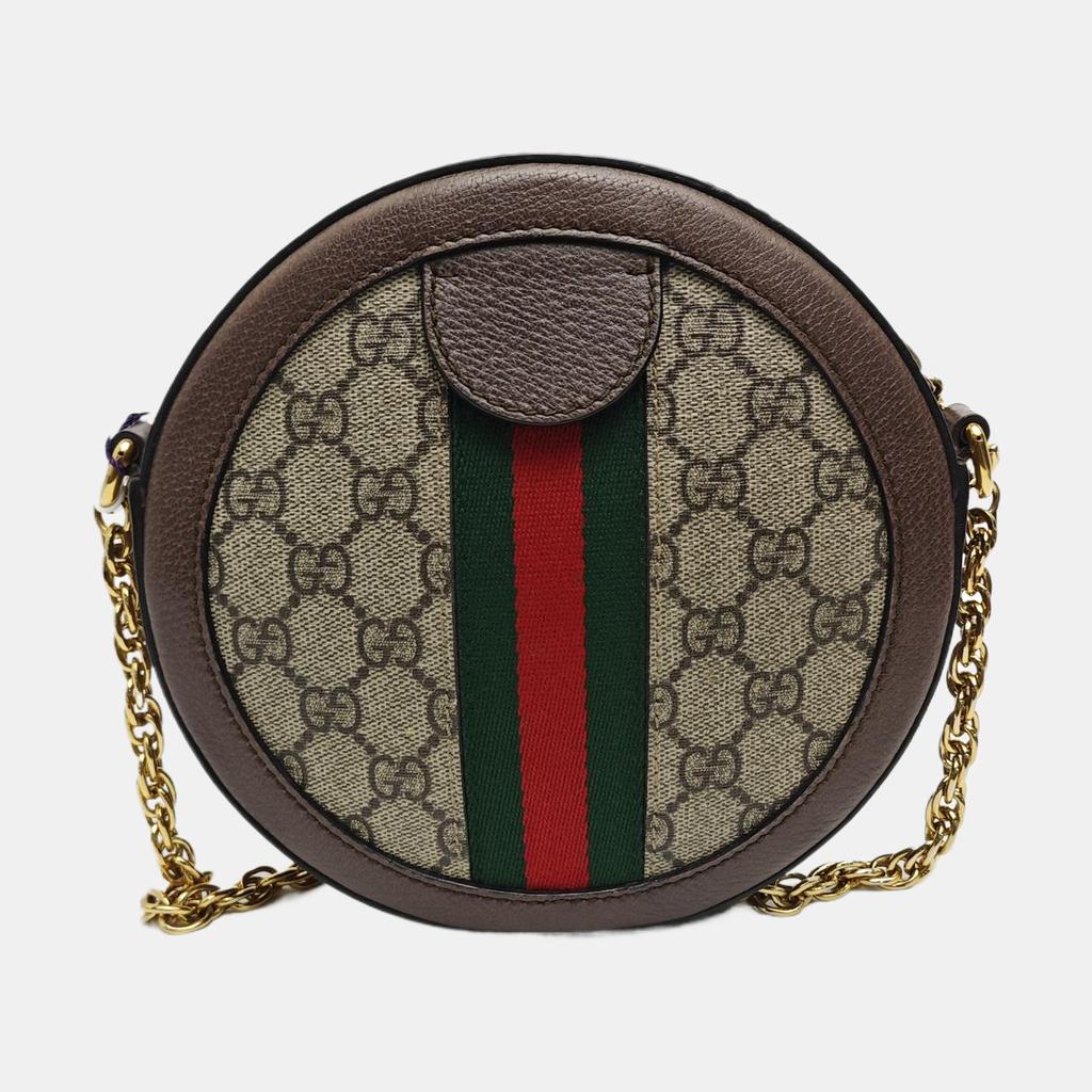 [Pre-Owned] Gucci Ophidia GG Mini Round Bag 'Beige' - Very Good #RC35TA