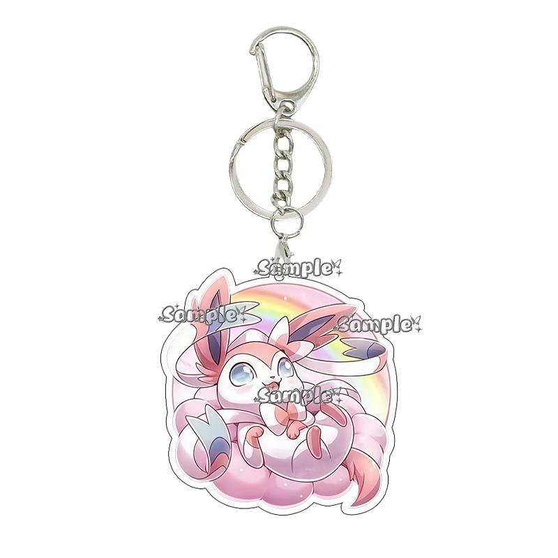 Eevee Acrylic Keychain Anime Cartoon Umbreon Jolteon Leafeon Sylveon Cute Character Accessory Backpack Pendant Decoration Gift