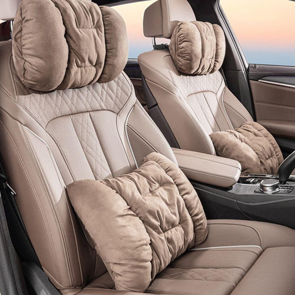 Universal Winter Plush Car Headrest Comfort Lumbar Pillow Support Car Seat Neck Rest Pillow  Rest