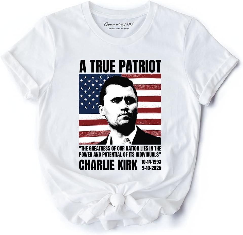 A True American Patriot Charlie Kirk TShirt RIP Charlie Kirk 19932025 Graphic T Shirts Casual Breathable Streetwear Woman Man S