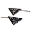 [Prada] Hair Clips, Hair Pins for Women, Set of 2, 1IF051 2BA6 F0002 Black ACCIAIO+SMALT