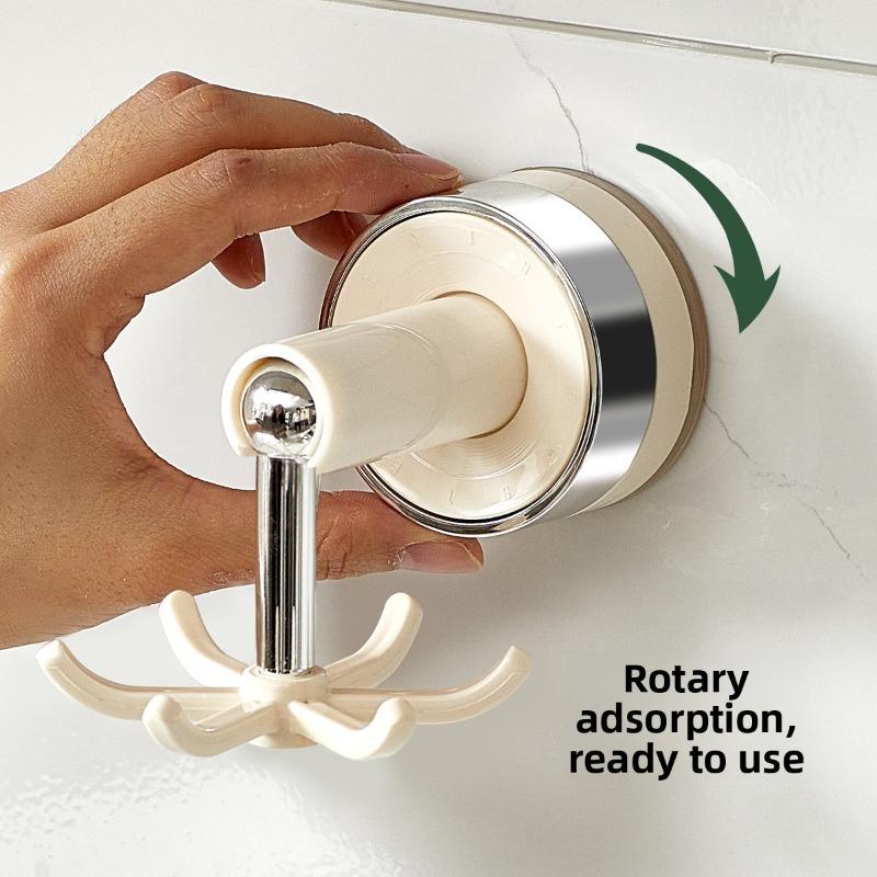 Kitchen Rotating Hook Suction Cup Wall-mounted Storage Rack, Household Non-drilling Cookware, Spoon Storage Rack, Spatula Hanging Rack
