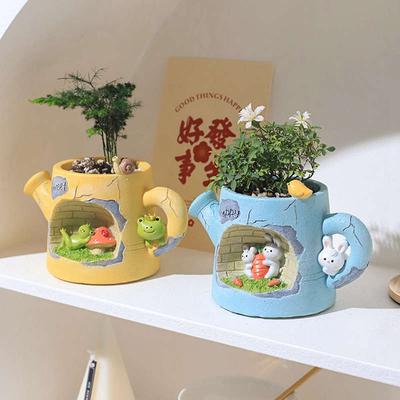 Kūrybingas gėlių vazonų dervos sultingas vazonų sodintuvas Namų dekoras Sodo dekoravimas Stalinio stalo papuošalai Bonsai augalų vazonas