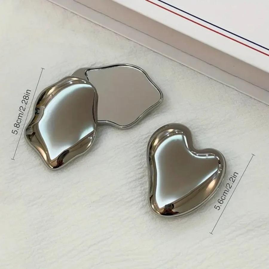 Metal Double Sided Makeup Mirror Portable Foldable Portable Makeup Mirror Irregular Rotating Mirror Beauty Tool Accessories