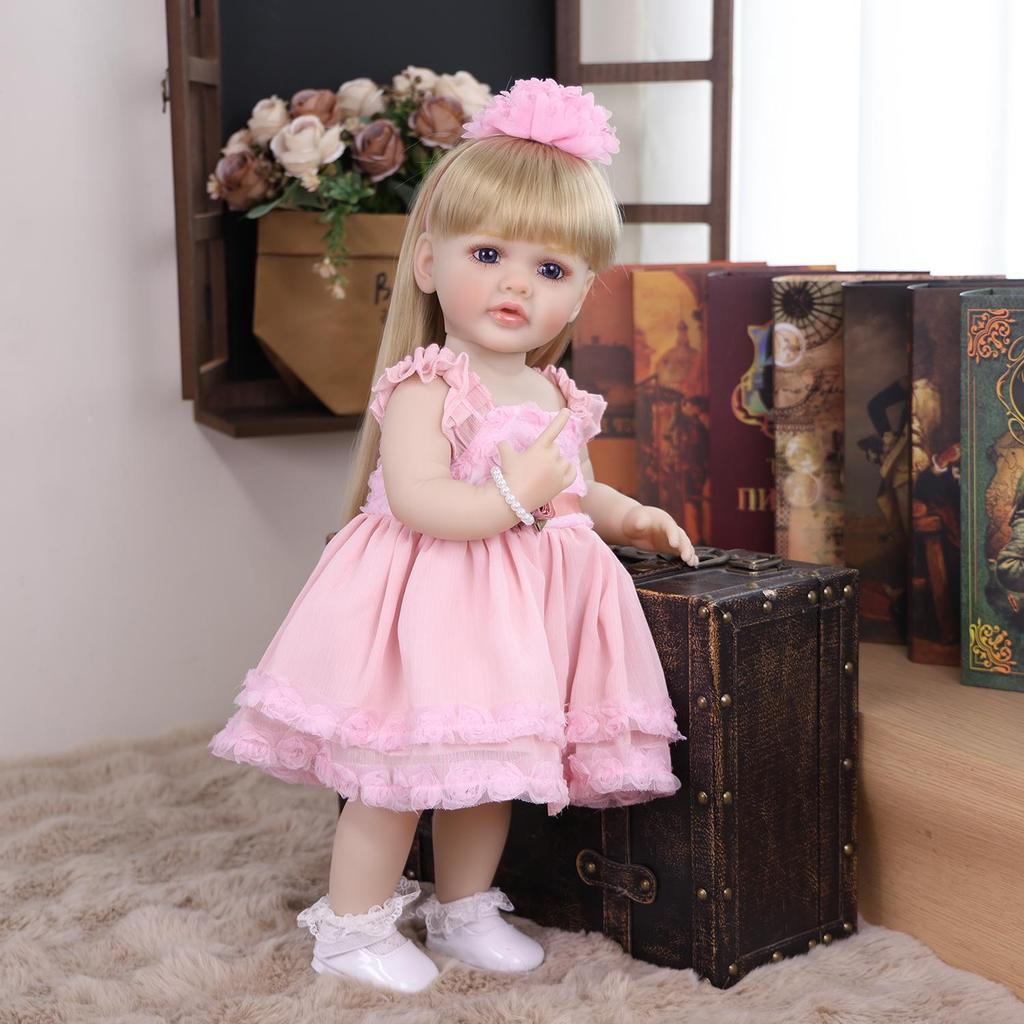 KEIUMI Reborn Doll Girl 55 Cm Bathe Silicone Vinyl Realistic Newborn Baby Dolls Early Educational Toy Kids Christmas Gift