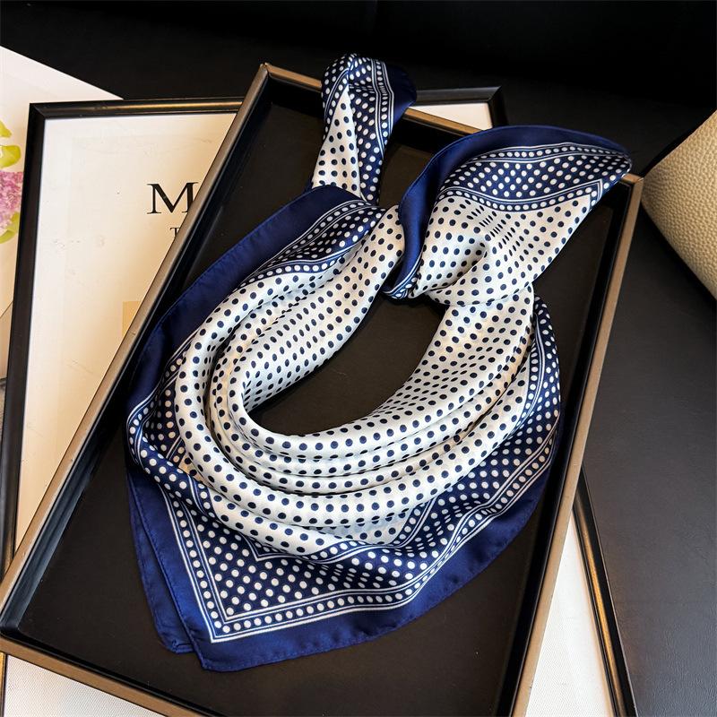 New Dot Pattern Silk Scarf Neckerchief Women's 70X70cm Square Kerchief Purse Luxury Scarf for Women Designer Silk Headscarf