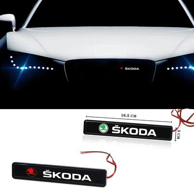 Car LED Emblem for Fabia 1 Rapid Octavia 2 A7 Tour RS Kodiaq Superb Kamiq Yeti Karoq Front Grille Badge Light Decoration Dncp95