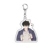 Cartoon Night By The Water Anime Acrylic Car Keychain Ornament Girls Boys Double-sided Pattern Car Key Ring Charm Lover Gifts