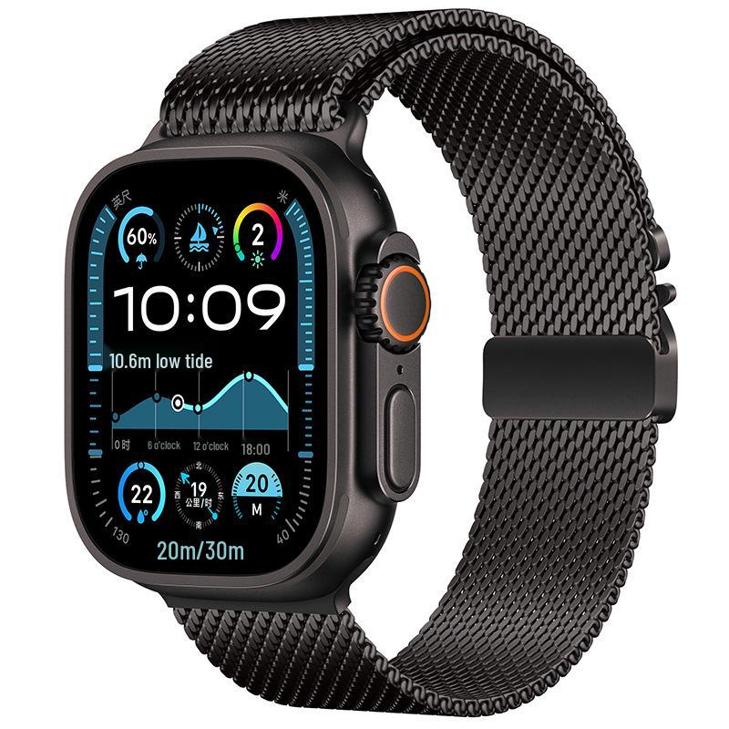 Kompatibel mit Apple Watch 11: Fallschirmschnalle Milanese Edelstahlarmband, Ultra 3 Metallarmband