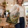 Cute Mushroom Print Tote Bag For Daily Outdoor Travel Shopping Carry Use