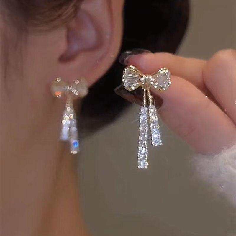 Fashion Trend Unique Design Elegant Delicate Luxurious Zirconia Leaf Tassel Earrings High Jewelry Wedding Party Gifts For Women