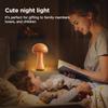 1 szt. Inteligentne sterowanie dotykowe LED Drewniane lampki nocne w kształcie grzyba Przenośna ściemnialna lampka nocna z ładowaniem USB Lampki do dekoracji domu