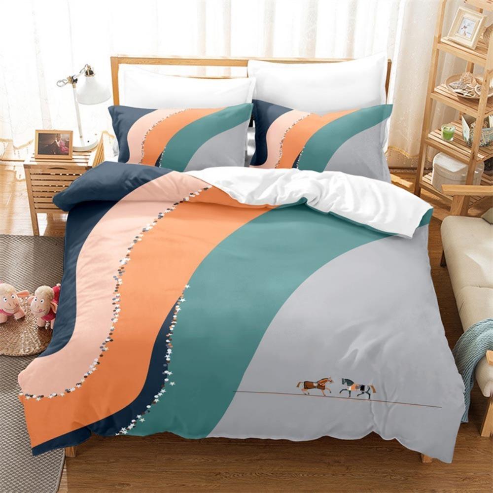 Europejski Styl Retro Mikrofibra Zestaw Pościeli Łóżko Dziecięce z Zamkiem Błyskawicznym Dekoracja Pokoju Pościel Łóżko Kołdra Puchowa 3 Części dla Nastolatków Dorosłych