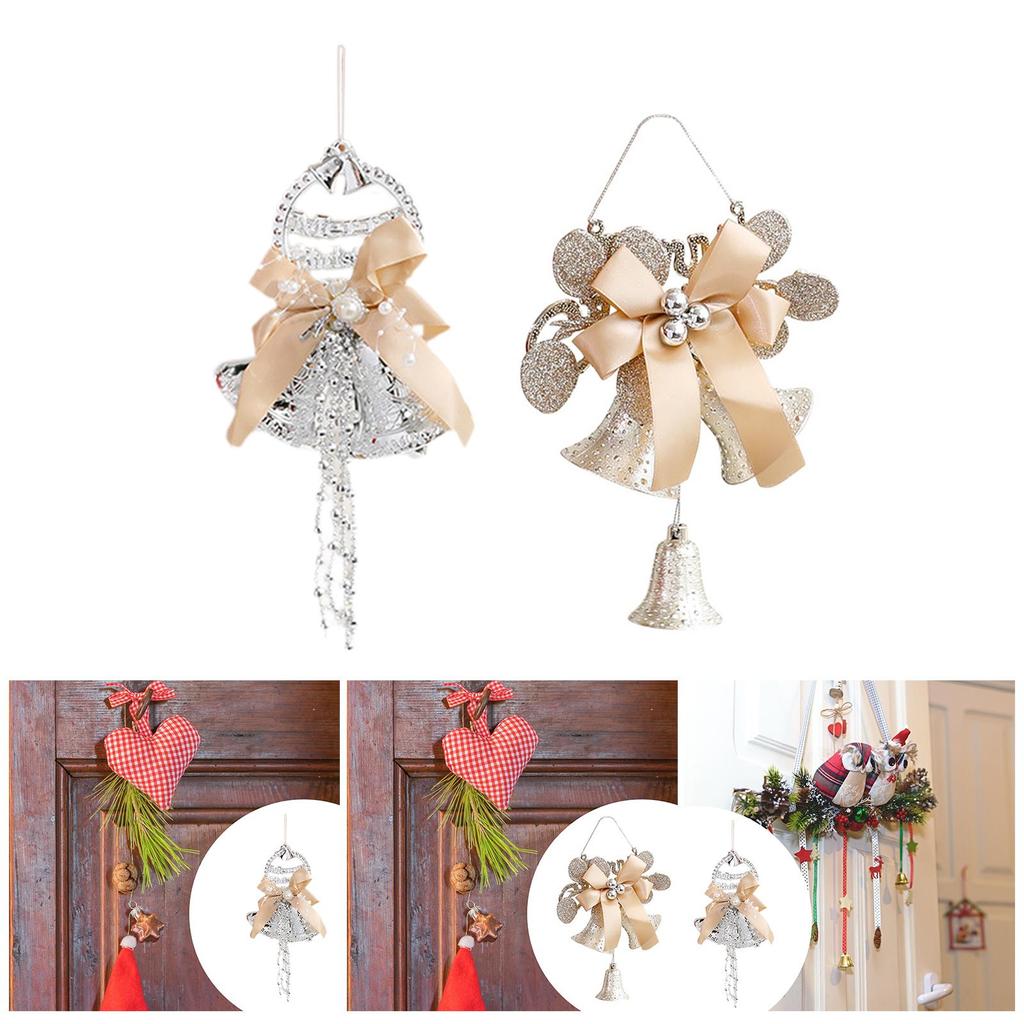 Christmas Bell Pendant Holiday Hanging Charm PVC Christmas Tree Ornament for Festive Home Door Window Decoration
