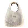 Simple Solid Color Faux Lamb Wool Women's Shoulder Bags Fall Winter Versatile Female Handbags Large Capacity Ladies Tote Bag