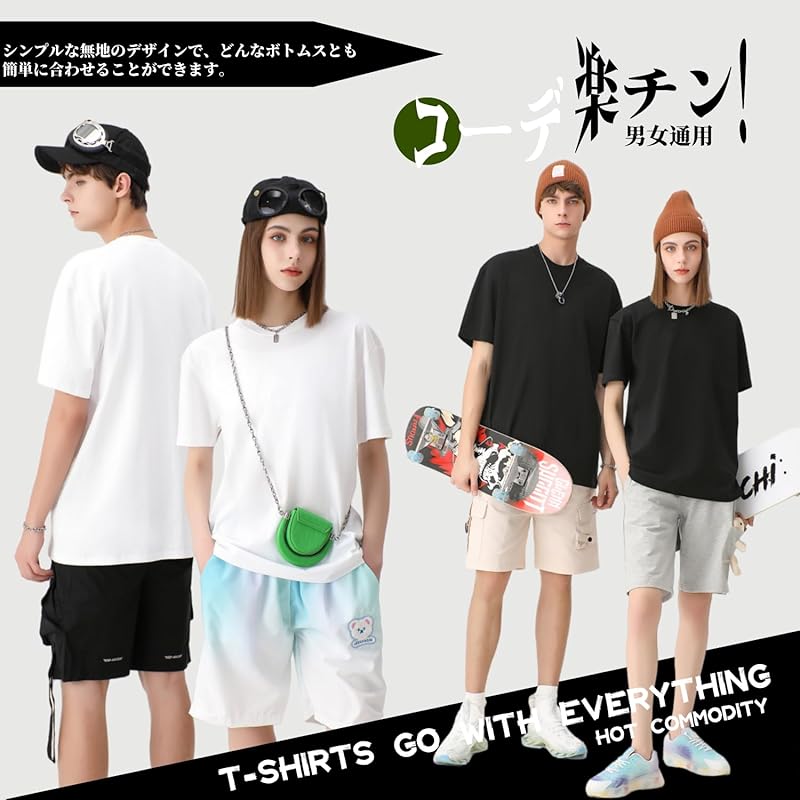 [Dreambuilder] T-shirt ladies 100% cotton Plain color short sleeve tops white Relaxing short sleeve tops round neck cut and sew summer work commute