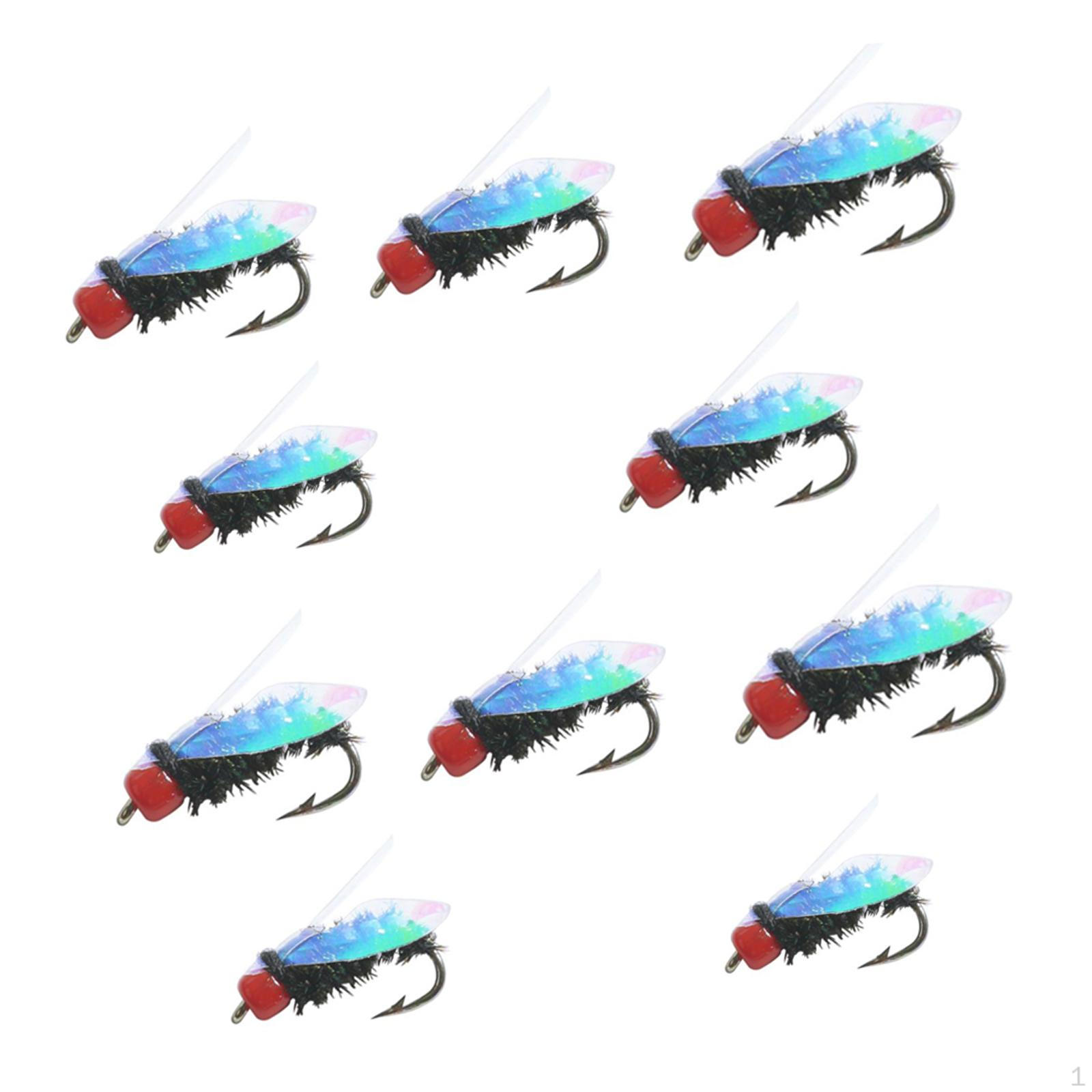 1 Pieces Fly Fishing, Artificial Bait Travel Fishing Lake Lures Kit, 10mmx3mm