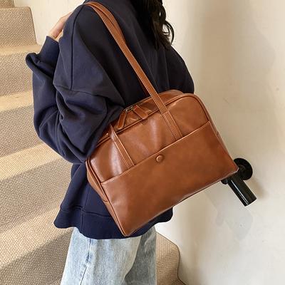 Soft PU Solid Zipper High Quality Shoulder Bags Simple Large Capacity Sense of Luxury Commute Style Tote Bags for Women New
