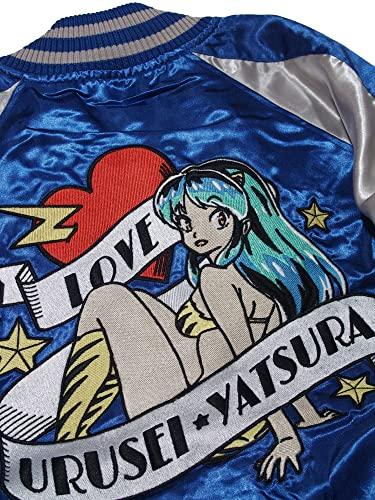 [Urusei Yatsura] Rumiko Takahashi Lum Embroidered Sukajan Men's Jacket, Character, Manga, Anime (M, Blue)