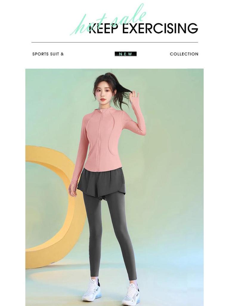 2025 Women's Slimming Morning Run Yoga Set - Long Sleeve Quick-Dry Fitness Outfit