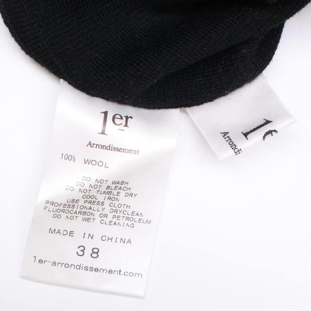 1er Arrondissement B1084AKA408 Back Slit Knit Long Tops 38 blackUsed