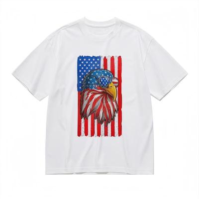 Herren Bequemes Atmungsaktives Komfortables Klassisches T-Shirt Patriotisches Adler Grafik T-Shirt