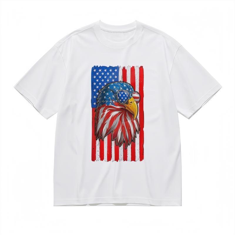 Women's Comfortable Breathable Comfy Classic T-Shirt Patriotic Eagle Graphic Tee