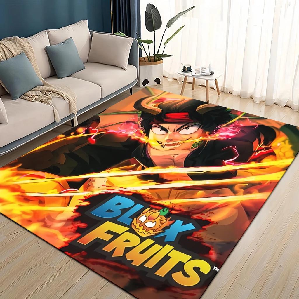 3D B-Blox Fruit 27 Style New Cartoon Carpet Rug for Living Room Bedroom Home Sofa Decoration,Kids Play Non-slip Floor Mat