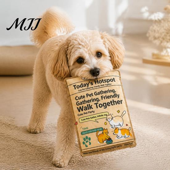 Soft Yet Strong Chew Toys for Pets Crinkle Newspaper Dog Toy, Oxford Fabric Washable Toy with Durable Puppy Daily Training Paper, Portable