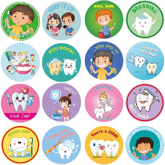 Airgoesin 1000pcs 1.5 inch Tooth Stickers Reward Cute Stickers Dental Reward Gift, Prizes and Giveaways for Teacher Reward School Supplies Incentives
