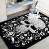 1PC Skull Dark Gothic Pattern Printed Carpet Rug for Living Room Bedroom Home Sofa Decoration,Non-slip Floor Mat Floor Mat
