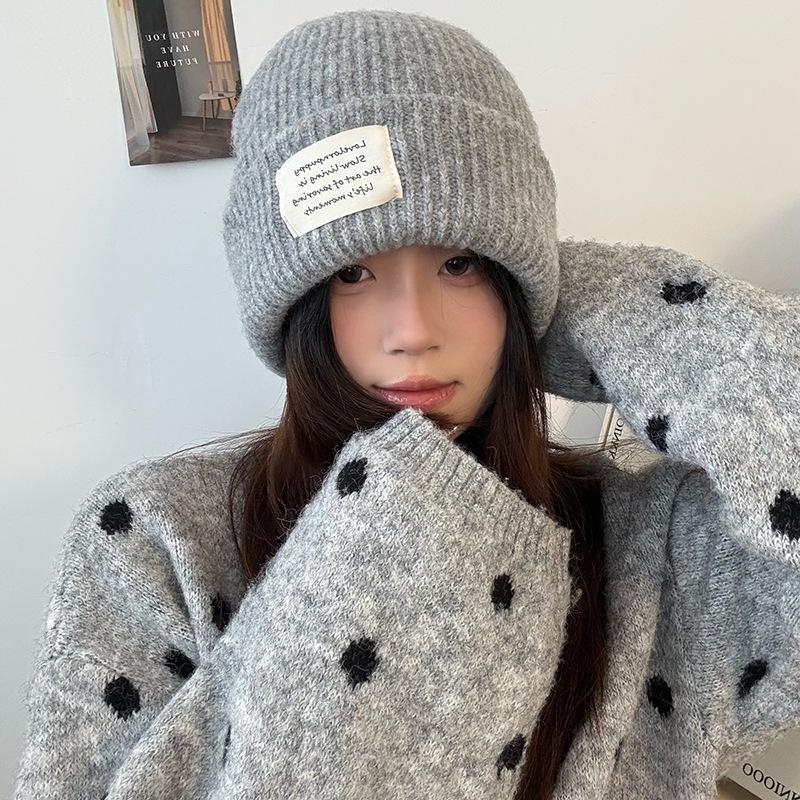 Japanese Minimalist Wool Beanie: Trendy, Warm, Double-Layered Winter Skull Cap