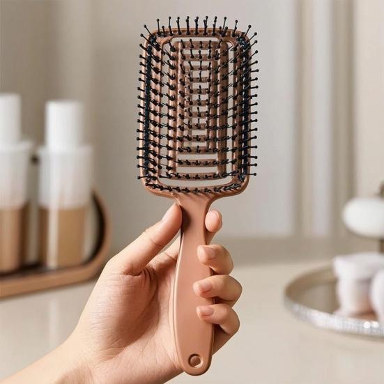 Boar Bristles Vented Paddle Brush Scalp Massage Hair Comb with Long Handle Blow