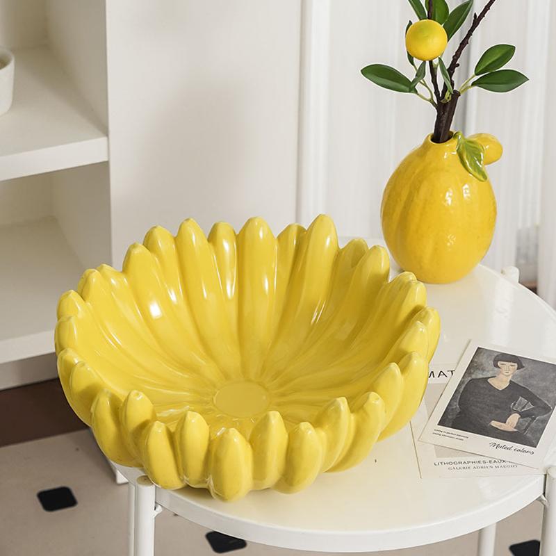 Creative Banana Shaped Storage Tray, Ceramic Fruit Tray, Household Snack Storage Tray, Living Room Desktop Storage Container