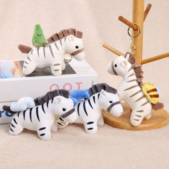 Plush Doll Pendant Pull Type Zebra Elephant Bee Shark Design Decorative