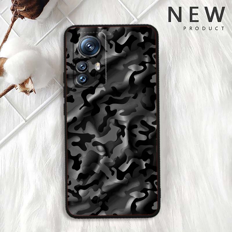 Creative Camouflage Pattern Phone Case For Xiaomi Mi 15 14 13 13T 12 12T 12S 11 11i 11T Pro Ultra Lite 5G Black Soft