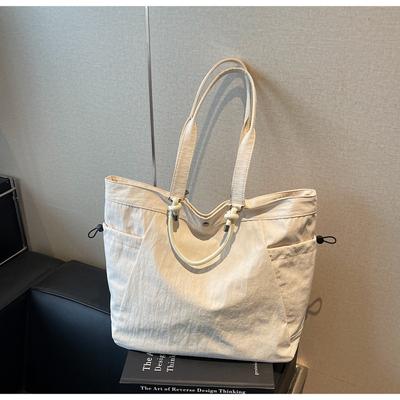 Canvas Bag Female College Student New Summer Versatile Shoulder Handbag Large Capacity Commuter Tote Bag