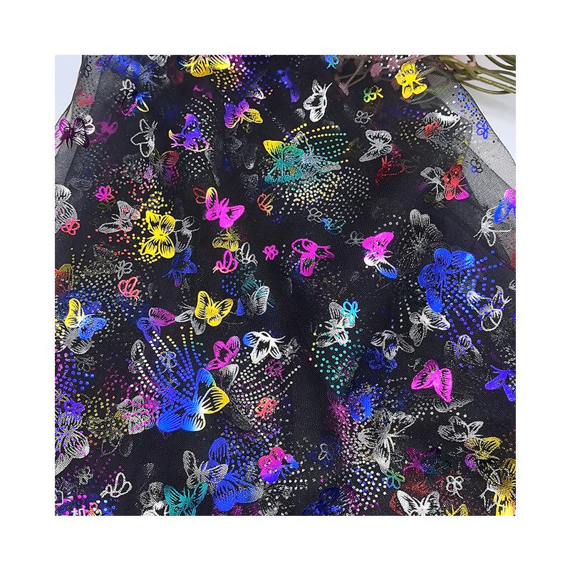 Seven-Color Hot Stamping Butterfly Mesh Fabric for Wedding Dresses, Evening Gowns, DIY Crafts, Women's and Children's Apparel Accessories